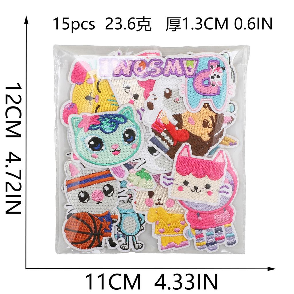 Little Girl Embroidery Cloth Sticker Pet Kitten Patch Sticker Clothes Decoration Cartoon Kitten Computer Embroidery Chapter Sticker
