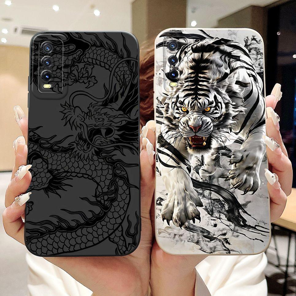 For vivo V2027 V2028 V2029 Case Vivo Y11s Y12s Y20 Y20s Y20i Y20a Back Cover Cartoon Animal Rabbit Cat Phone Shell Soft Silicone