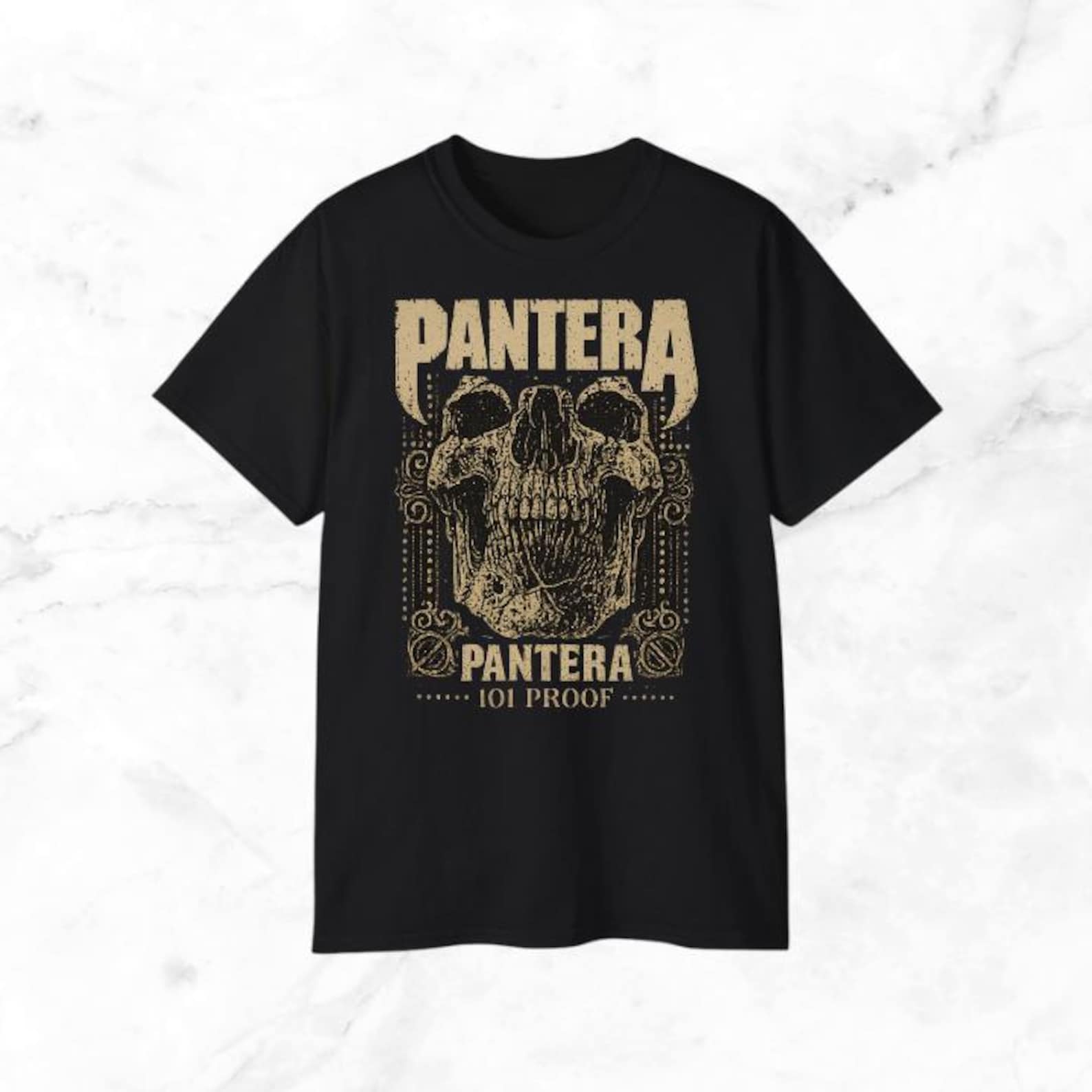 Pantera 101 Proof Skull Adult Cotton Black T-Shirt Unisex M