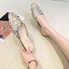 Fashion Woman's Summer New Pointed Toe Flat Sole Mesh Slippers Soft Sole Non Slip Lightweight Home Slipper Outdoor Bling Half Slippers