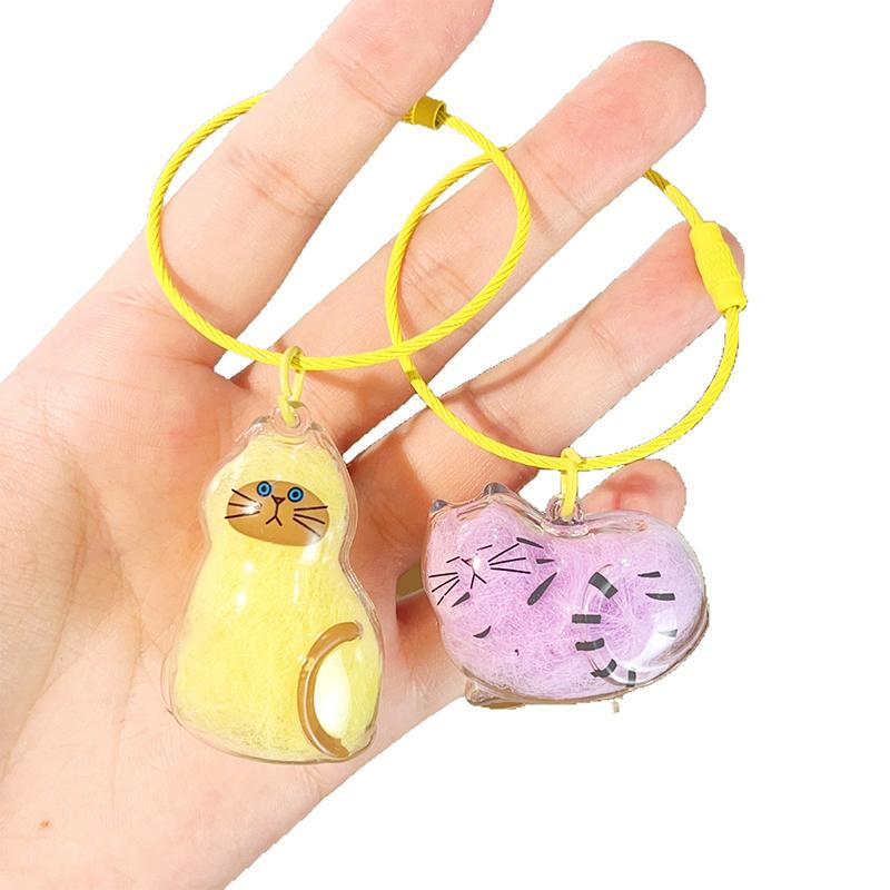 Kreslená kočka Vlasy Pamětní kapsle Roztomilý mazlíček Úložný box na srst Klíčenka DIY Přívěsek na tašku Suvenýry pro mazlíčky Dárky