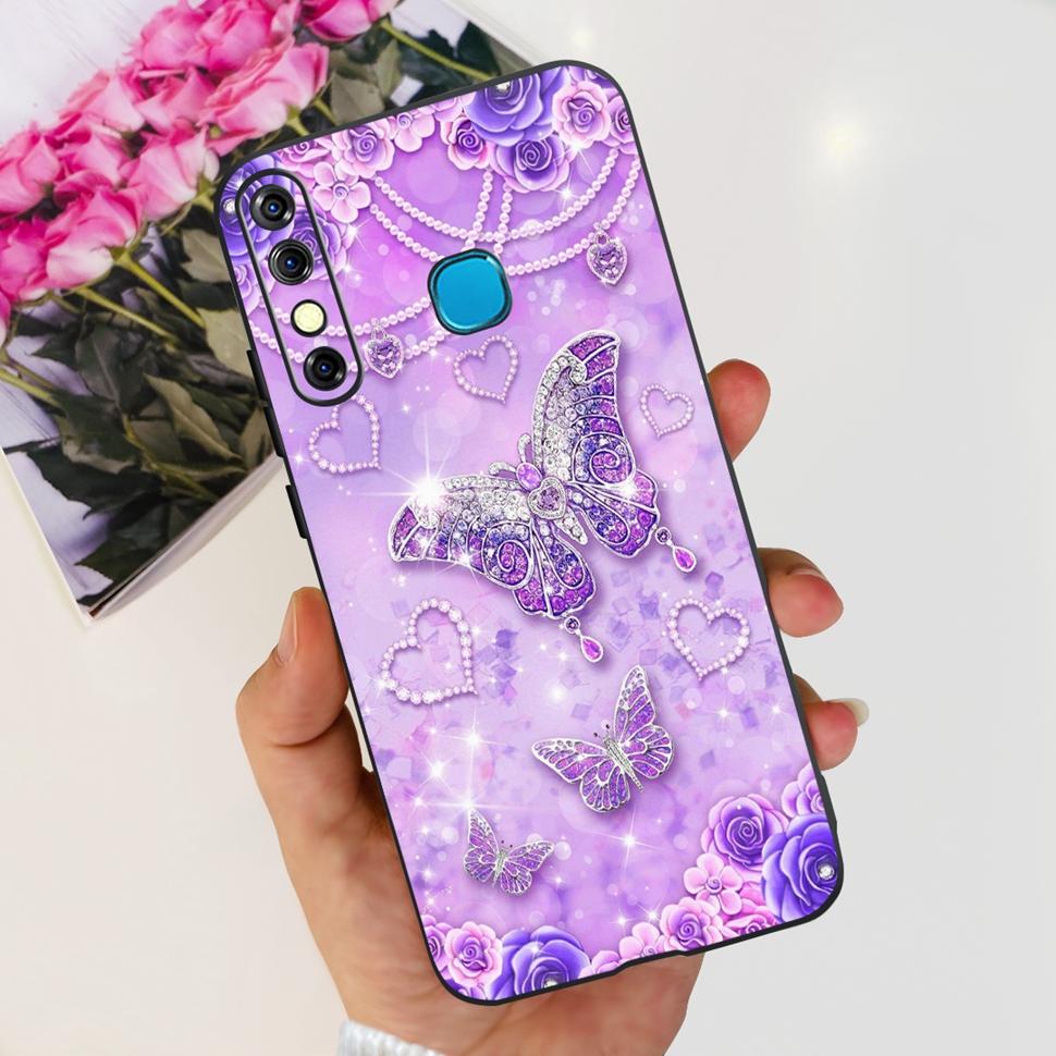 For Infinix Hot 8 2019 Case Cute Panda Butterfly Soft TPU Phone Case For Infinix Hot 8 Hot8 Back Cover X650C X650B Coque Bumper