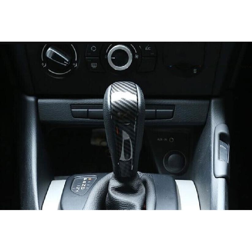 For BMW 1 Series E81 Car Central Console Gear Shift Knob Trim 07-11 Carbon Fiber