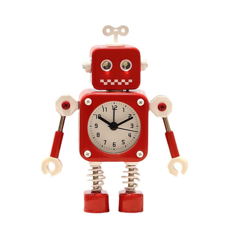 Metal Deformation Robot Creative Student Cute Children Cartoon Stylish Boy Girl Silent Bedside Alarm Clock