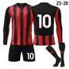 Adult/Child Home Long-Sleeve Soccer Jersey Set (Size 26) — No. 14 / No. 11 with Badge