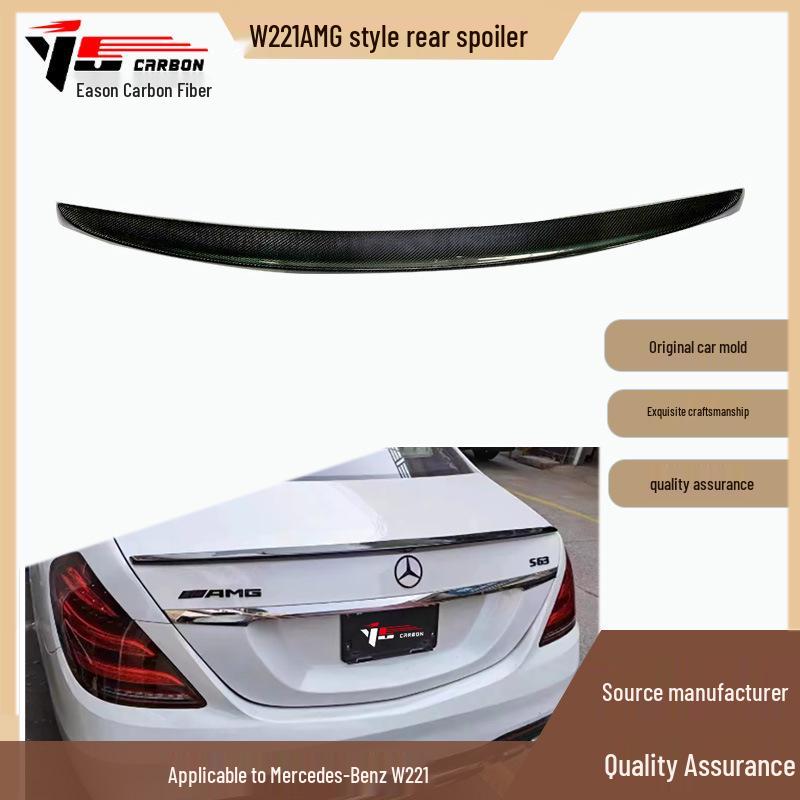 Carbon Fiber Rear Spoiler & Air Deflector for 2006-2013 Mercedes-Benz W221 AMG