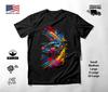 Sports Car Neon Graphic T-Shirt Black Unisex S-2XL