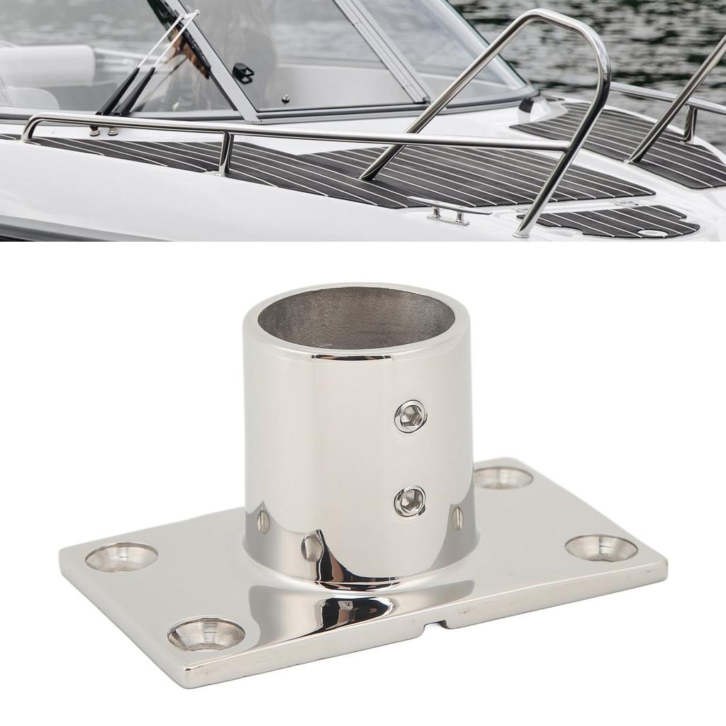 Boat Handrail Fitting Rectangle Base Silver Sturdy Rust-proof Rail for