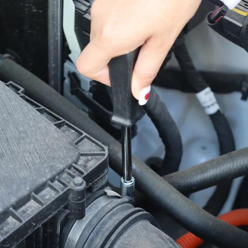 1/4 Small Square Rod Spinner Screwdriver Tip Multi-purpose Bottom Hole Connection 150 MM Spanner Handle  Holder Hand Tools