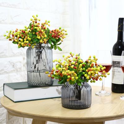 Packung mit 12 künstlichen kleinen Beerenstielblumen Hochzeit Heimparty Dekoration (Gesamtlänge:24cm)
