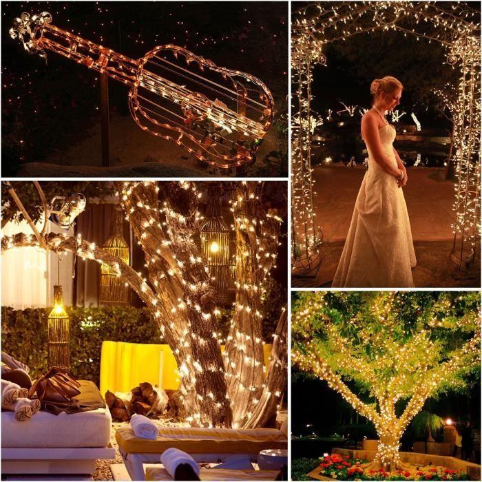 Guirlande lumineuse - Quntis - 100M - 500 LED - Blanc chaud - Extérieur - Étanche