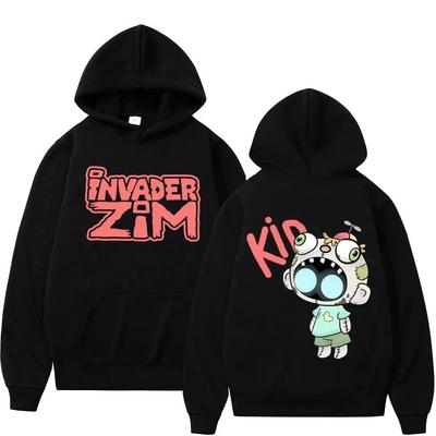 Animation Invader Zim Cartoon Grafik Kapuzenpullover Herren Damen Herbst Winter Fleece Streetwear Oberteile