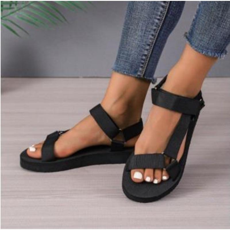 Fashion New Female Shoes on Sale Fashion Summer Outdoor Women's Sandals Solid Open Toe Low-heeled Roman Casual Beach Sandals Women