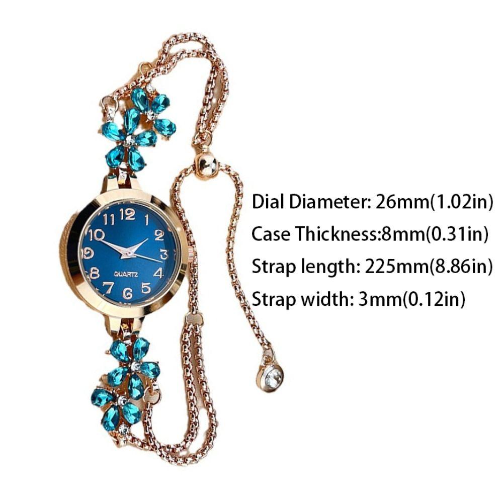 Flower Quartz Wristwatch Ladies Business Watches Rhinestone Quartz Watch  Business Occasion