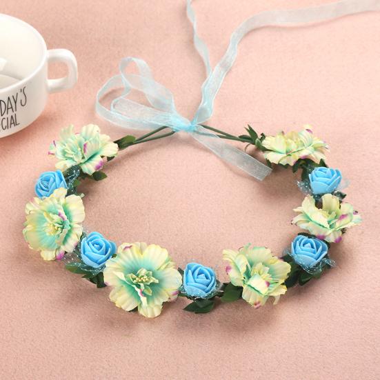 Flower Headband Nice Looking Adjustable Artificial Women Girl Flower Wreath Crown for Wedding