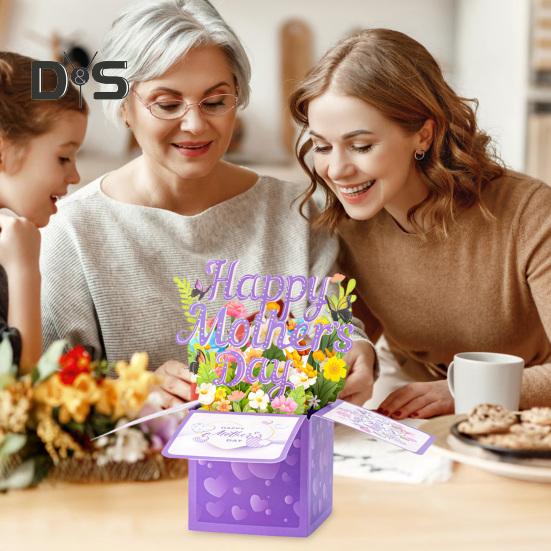 Pop-Up-Blumenkarte zum Muttertag, 3D-Pop-Up-Grußkarte „Alles Gute zum Muttertag“, Geschenk für ihre Frau, Mutter, Oma