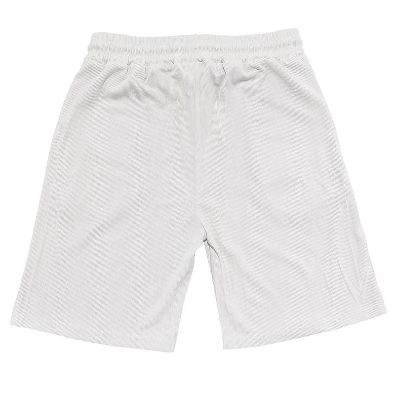 Herrkläder 2-delat set: Cardigan med slag och shorts - Enfärgad randig sommaroutfit