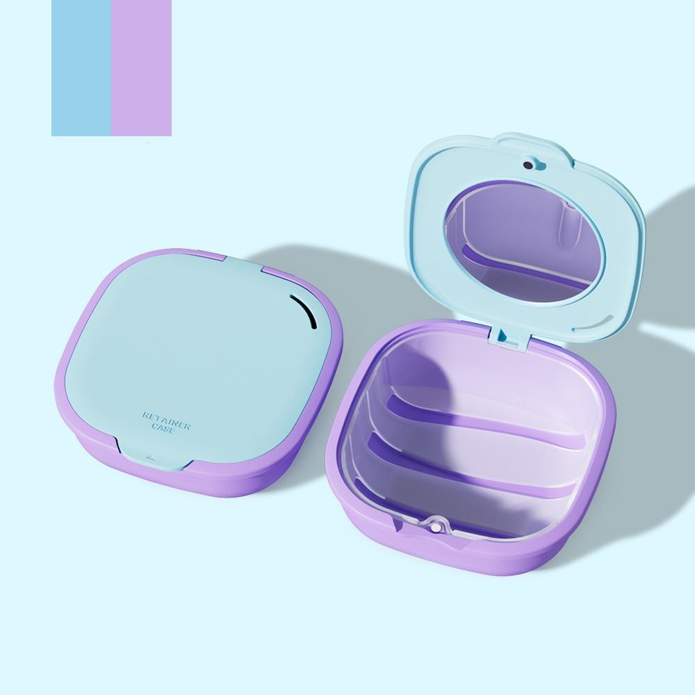 

Travel With Mirror Braces Box Cleaning Box Soak Box Orthodontic Retainer Case Draining Mouthguard Case