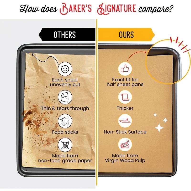 100 Sheets of Unbleached Parchment Baking Paper, Pre-cut Non-stick Parchment Paper, Suitable for Baking, Cooking, Grilling,