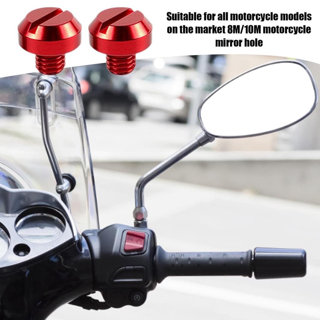 Motorcycle Mirror Screws Motorcycle Mirror Hole Screws M8 M10 Aluminum Bolts Bi-Mirror Hole Cover