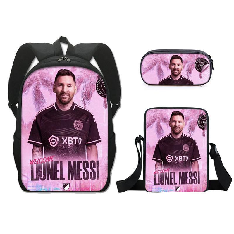 Modern Miami Messi Backpack Set With Breathable Polyester And Lightweight Design For School Use