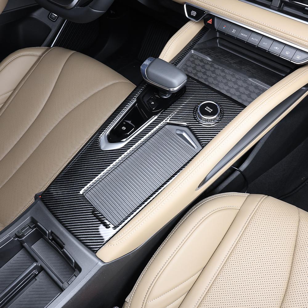 Car Interior Parts Carbon Fiber Central Console Gear Shift Panel Frame Trim Cover ABS Plastic For Renault Filante 2026 2027 LHD