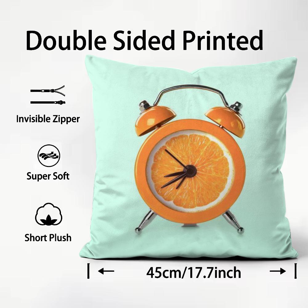 Creative Food Fruit Print Cushion Cover Plush Fabric Soft DoubleSided Printed Sofa Warm Winter Home Child Gift Pillow Case