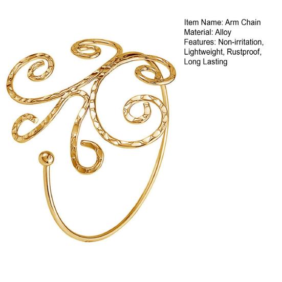 Bracelet Arm Chain Bright Color Glossy Hollow-Out Geometric Pattern Arm Cuff Bangle Body Bracelet