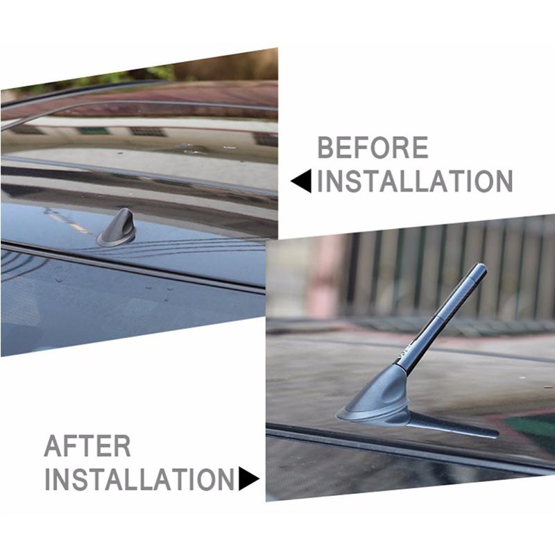 3.5cm/8cm/12cm Universal Car Short Radio Antenna Carbon Fiber Black Car Roof Antenna Radio Aerial FM/AM Metal Receiving Antennas