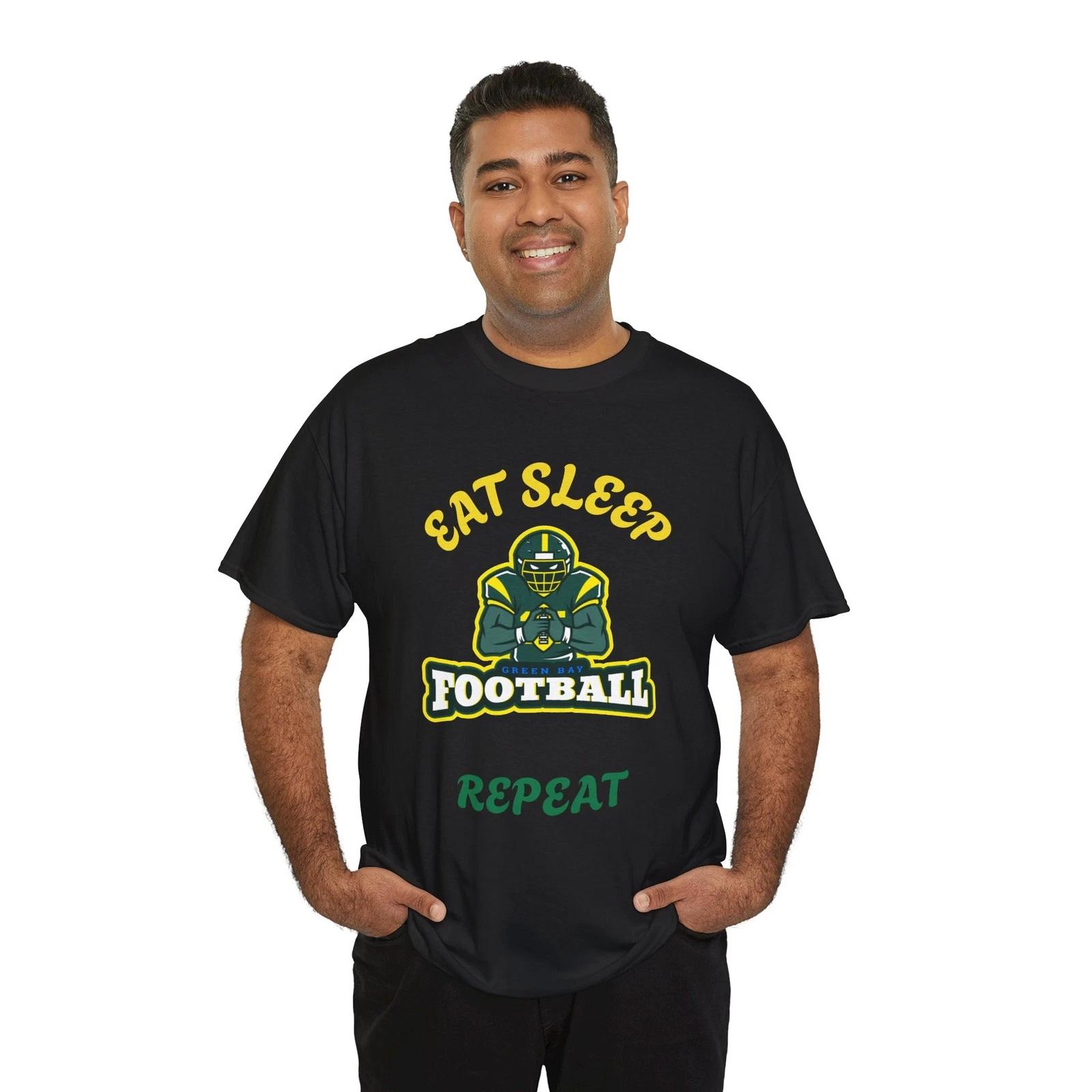 Green Bay Football Eat Sleep Repeat T-Shirt Sport Gift Item For Dad Wisconsin S