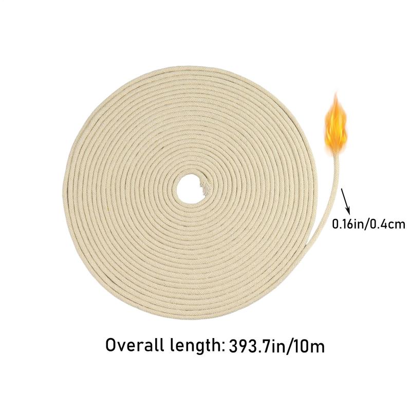 1 Roll 10m Round Oil Lamp Wicks Replacement cotton braided wicks Handmade Candle Making Supplies for Kerosene Alcohol Burner