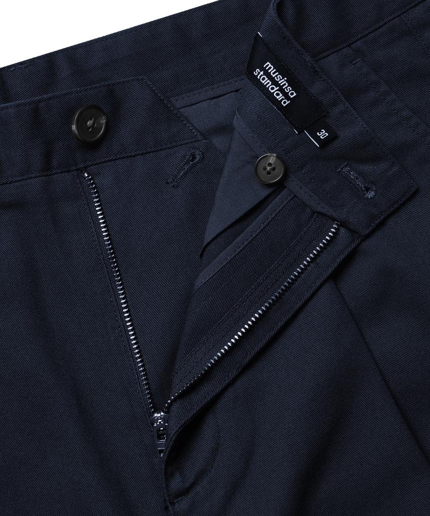 MUSINSA STANDARD One-Pleat Regular Fit Chino Pants [Navy]