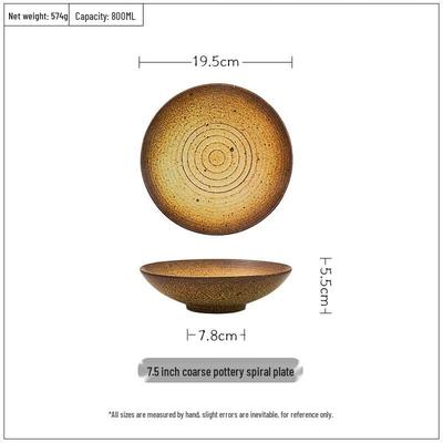 Japanese Style Coarse Pottery Dinner Plate