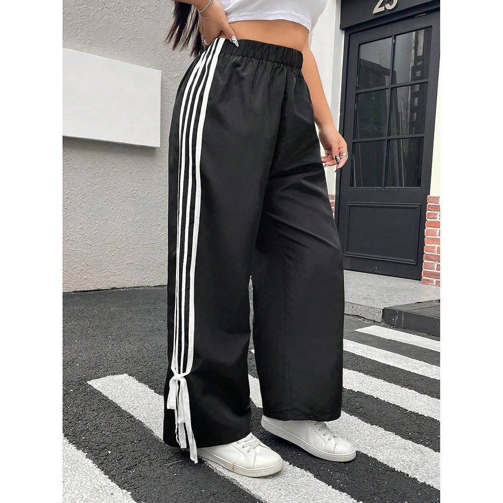 

Женские повседневные брюки Летом Новые универсальные прямые свободные брюки широкого кроя XL