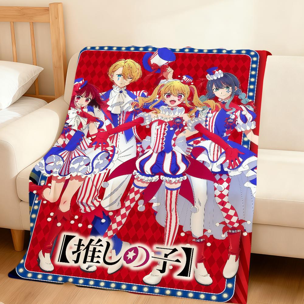 Anime Cute Manga O-oshi No Ko Fanart Flannel Soft Warm Plush Blanket Sofa Living Room Pet Hogar Bedroom Gift Home Car Portable