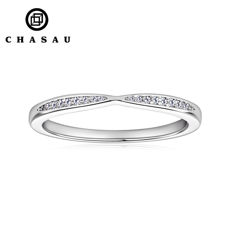 Wedding Jewelry Gifts Stackable Thin Ring Half Eternity Moissanite Bands 925 Sterling Silver Rings for Women with Certificate