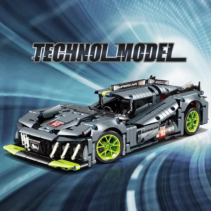 Non-Toxic New Technical 9X8 Hybrid Hypercar Speed Racing Car Building Blocks Moc Sports Car Model Birthday Halloween Christmas Gifts