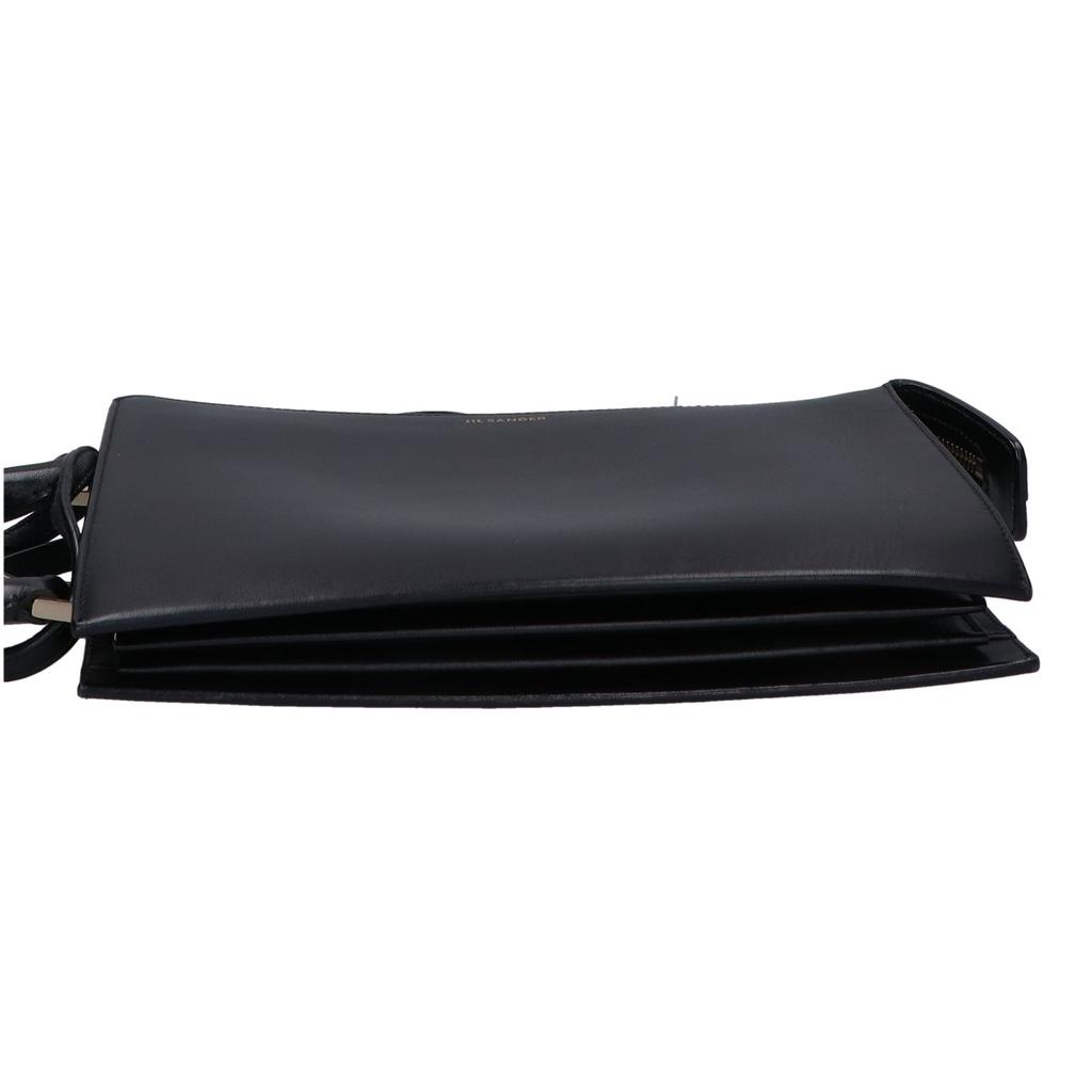 JIL SANDER TOOTIE Small Calf Leather 2-Way Shoulder Bag Handbag blackUsed