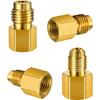 4PCS R134A Brass Refrigerant Tank Adapter To R12 Fitting Adapter 1/2" Female X 1/4" Flare Male Adaptor Valve Core Adapter