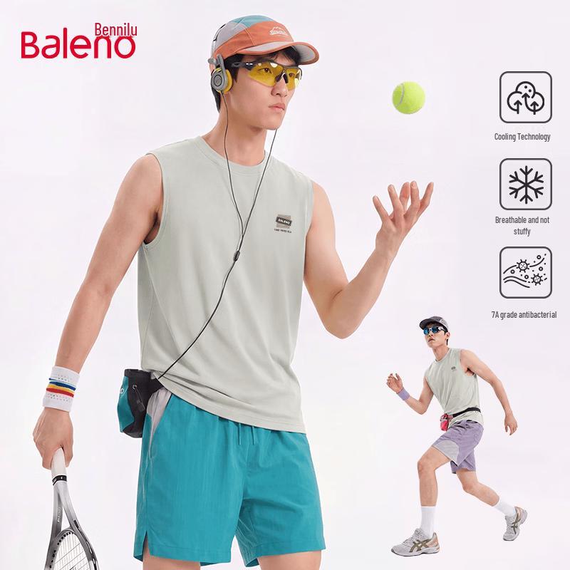 Baleno Men s Summer Cool Feel Anti-Bacterial Loose Fit Graphic Vest 2XL