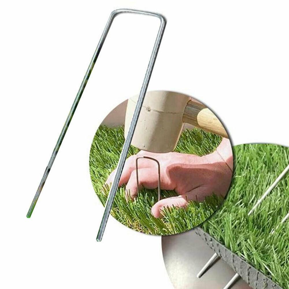 20pcs Metal U Shaped Turf Pin Ground Staple’s Garden Tent Securing Pegs