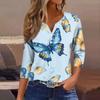 Women's Neck Vintage Floral Print Ribbed Short Sleeve T-Shirt Top