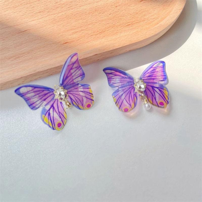 

Роскошные темпераментные ретро сине-фиолетовые серьги с бабочкой и индивидуальностью с геометрическим рисунком женские фиолетовый