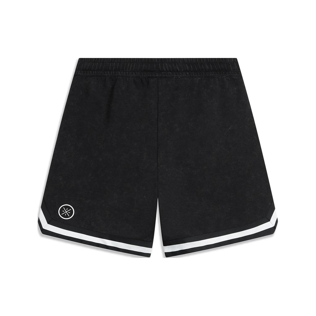 Li Ning Wade Series Letter Splicing Mid Waist Loose Straight Casual Shorts Men shorts Black AKSU341-6