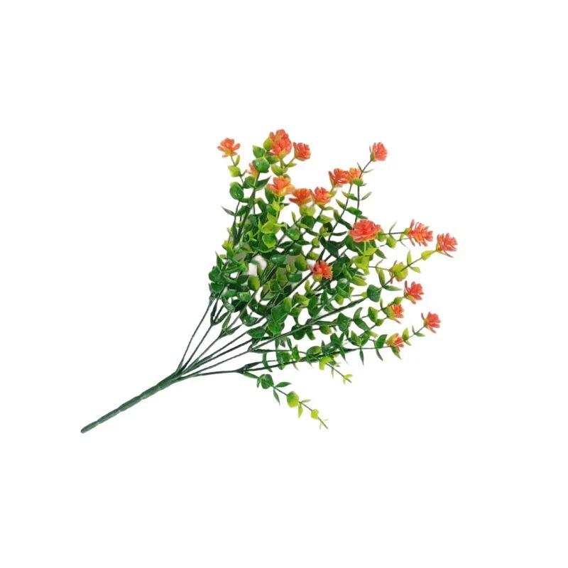 

1 пучок искусственных цветов с защитой от ультрафиолета, имитация цветочных букетов, украшение для домашней вазы, вечеринка, свадьба, букет своими руками, домашний декор оранжевый