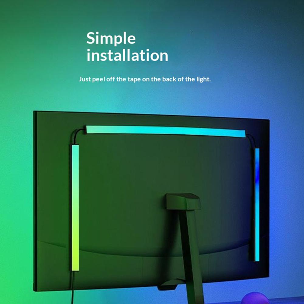 KBB-54A Single Wired Control 32 inch LED Gaming RGB Ambient Light Strip Silicone Flexible Stick-on Light for Computer