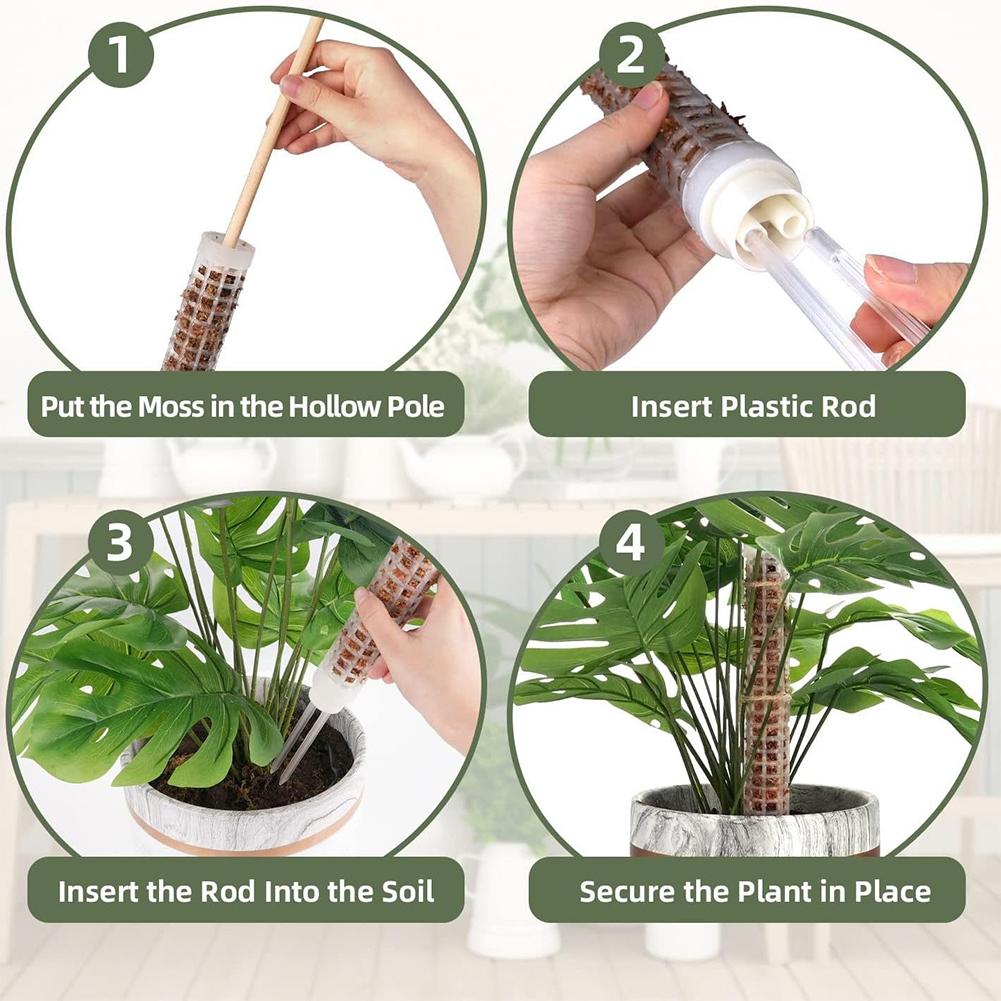 Moss Poles Plants Plant Support Plastic Transparent Reusable Indoor Potted Sticks Train Creeper Plant To Grow Upward For Garden