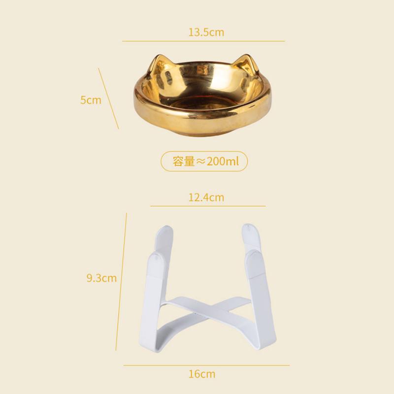 

Ceramic Cute Cartoon Shaped Bowls for Pet, High Legged, Cervical vertebra Protection, Drinking Food Bowl, Cat Bowl Supplies, 1Pc
