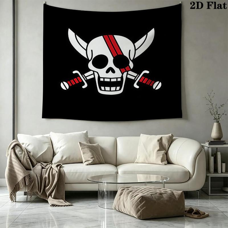 One Piece Logo Wall Tapestry Aesthetic Wall Hanging Printed Fabric Blanket Decorative Tapestries For Bedroom Living Room Home Decor