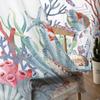 Coral marinho no verão, estrelas do mar, cortinas de tule para quarto, decoração de luxo para casa, cortinas para sala de estar, painéis de chiffon